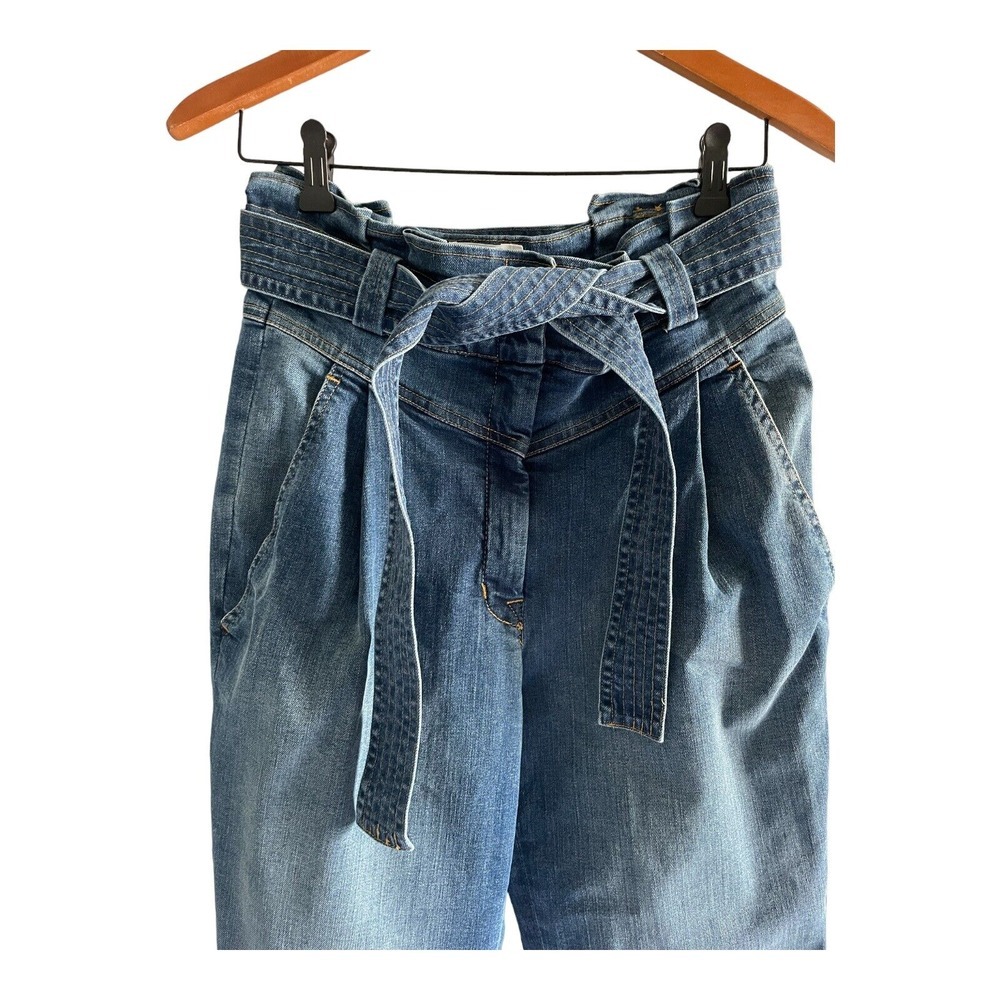 ALC Jeans Women's Size 8 Indigo High Rise Baggy Tie Waist - Picture 2 of 5